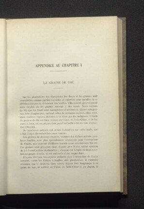 Appendice au Chapitre I La grand de thé