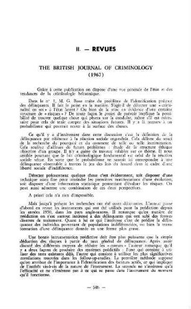 505-516, The British Journal of Criminology (1967)