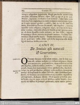 Caput IV. De Seminis usu naturali & Generatione
