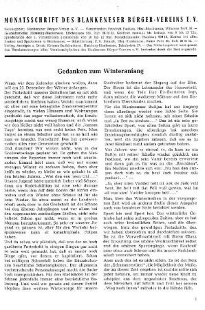 Gedanken zum Winteranfang