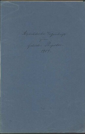 Namensverzeichnis Geburtsregister Brüntorf, Matorf, Welstorf (Amt Hohenhausen IV) 1909 - 1911