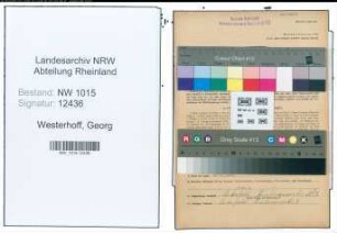 Entnazifizierung Georg Westerhoff , geb. 30.07.1912 (Lokfuehrer)