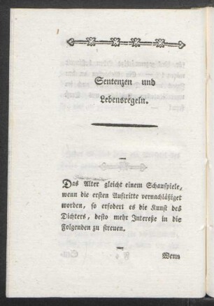 Sentenzen und Lebensregeln