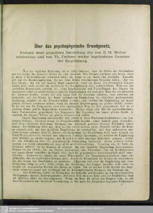 Über das psychophysische Grundgesetz