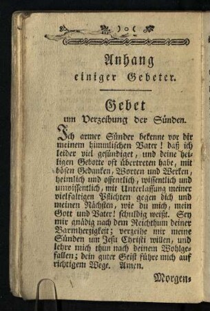 Anhang einiger Gebeter