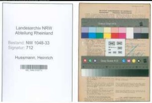 Entnazifizierung Heinrich Hussmann , geb. 15.07.1899 (Dozent)