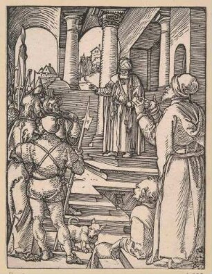 Kleine Passion, Blatt 16: Christus vor Pilatus