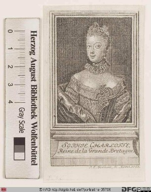 Bildnis Charlotte (Sophie Ch.), Königin von Großbritannien u. Irland, geb. Prinzessin von Mecklenburg-Strelitz
