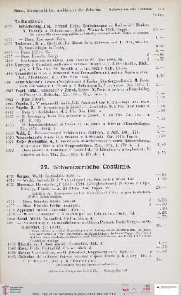 27. Schweizerische Costüme (Nr. 4973 - 5055)