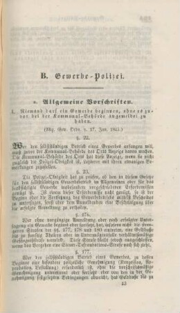 B. Gewerbe-Polizei.