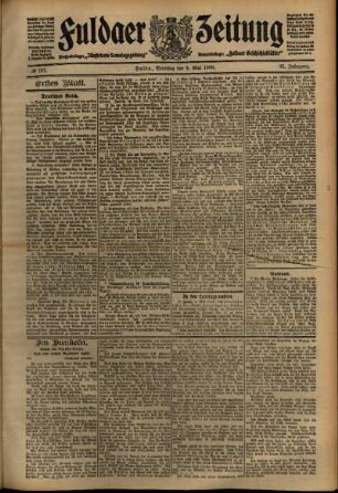 Erste Ausgabe vom Samstag, den 09. Mai 1908.
