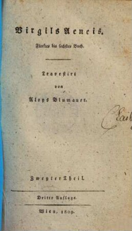 Virgils Aeneis : Travestirt, 2.. 5. bis 6. Buch