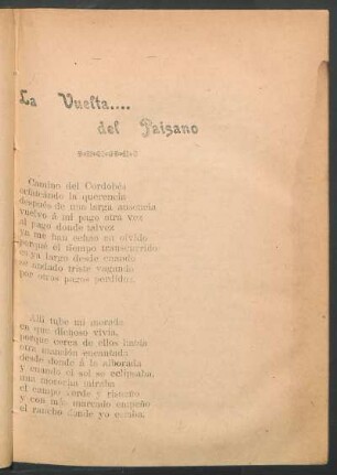 La vuelta... del paisano