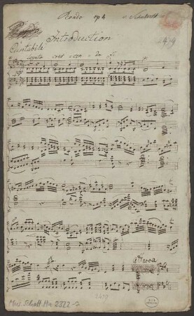 Rondos, pf, op. 4, D-Dur - BSB Mus.Schott.Ha 2322-2 : [caption title:] Rondo op. 4 v. Schuberth