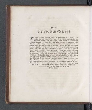 Inhalt des zweyten Gesangs