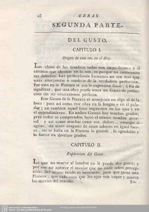 SEGUNDA PARTE. DEL GUSTO.