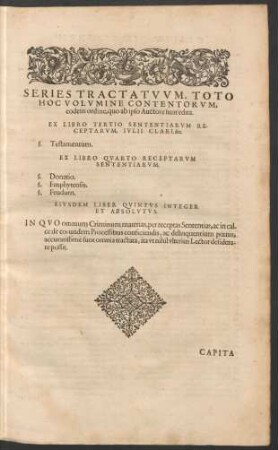 Series Tractatuum, Toto Hoc Volumine Contentorum ...