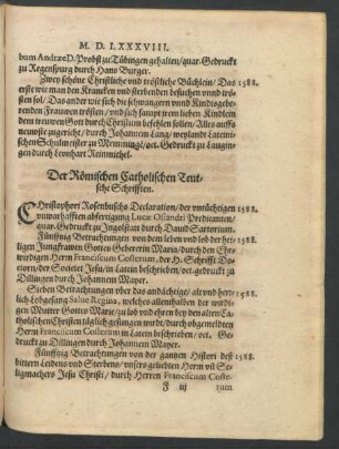 Der Römischen Catholischen Teutsche Schrifften.