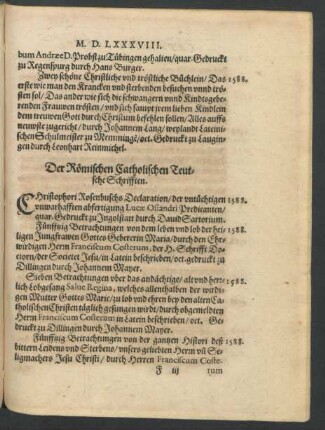 Der Römischen Catholischen Teutsche Schrifften.