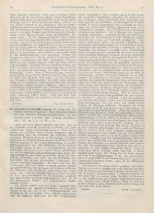 89-90 [Rezension] Die deutsche Universität Dorpat im Lichte der Geschichte und der Gegenwart