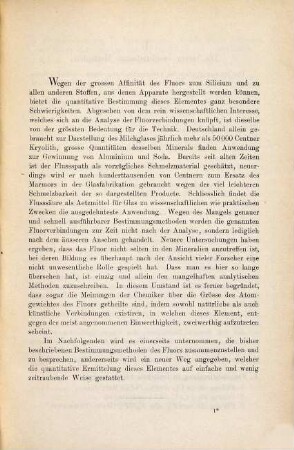 Über die quantitative Bestimmung des Fluors