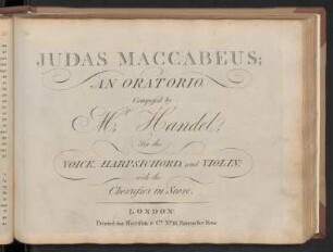 Judas Maccabeus; an oratorio