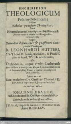 Enchiridion theologicum positivo-polemicum