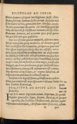 Sequitur De Huius Loci sententia.