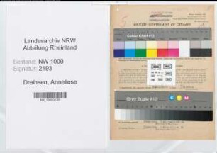 Entnazifizierung Anneliese Dreihsen, geb. 01.08.1921 (Buchhalterin)