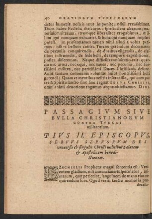Passagium Sive Bulla Christianorum Contra Turcas militantium.