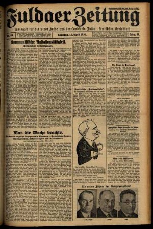 Erste Ausgabe vom Sonntag, den 12. April 1931.