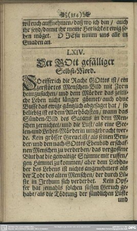 LXIV. Der Gott gefälliger Selbst-Mord
