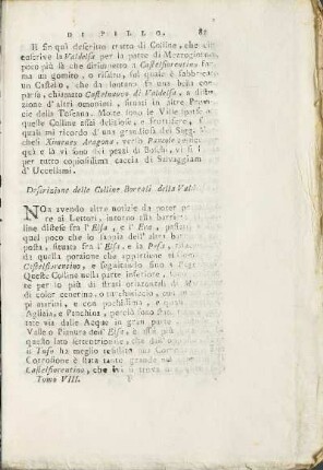Deserizione delle Colline Boreali della Valdelsa.