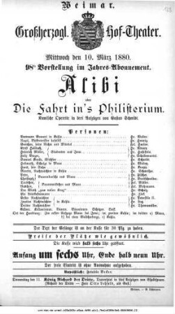 Alibi oder Die Fahrt in`s Philisterium