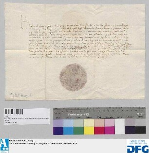 Barbara Markgräfin von Mantua stellt der Stadt Nürnberg Quittung aus über 500 fl. von ihrem Vater dem Markgrafen Johann von Brandenburg ererbtes Leibgeding.