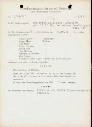Killinger, Friedrich