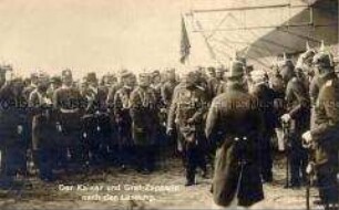 Graf Zeppelin und Wilhelm II. nach der Zeppelin-Landung in Tegel