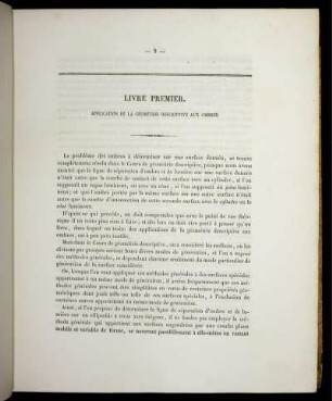 Livre I. Applications de la Géométrie Descriptive aux Ombres.