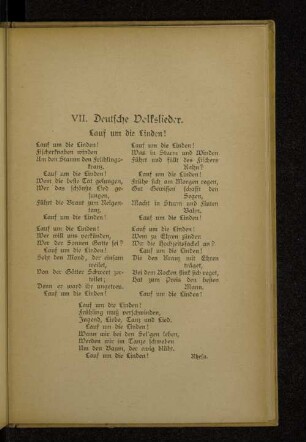 VII. Deutsche Volkslieder.