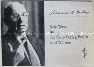 Werbeschrift des Aufbau-Verlages für die Werke von Johannes R. Becher
