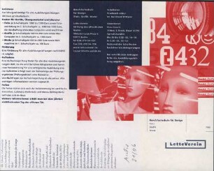 Flyer der Berufsfachschule für Design im Lette-Verein