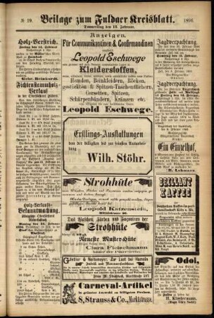 Zweite Ausgabe vom Donnerstag, den 13. Februar 1896.