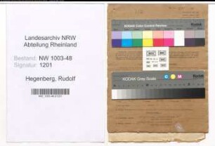 Entnazifizierung Rudolf Hegenberg , geb. 21.09.1895 (Vermess.Inspektor)