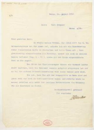 Brief an Rudi Stephan : 21.08.1914