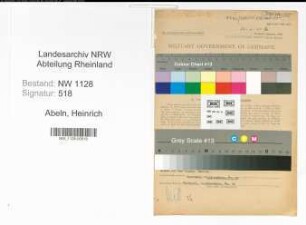 Entnazifizierung Heinrich Abeln , geb. 30.04.1897 (Polizist)