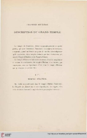 Chapitre deuxième: Description du grand temple