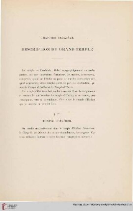 Chapitre deuxième: Description du grand temple
