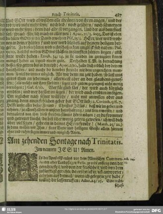 Am zehenden Sontage nach Trinitatis