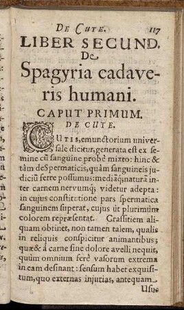 Liber Secund. De Spagyria cadaveris humani.