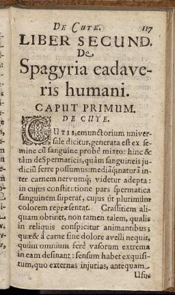 Liber Secund. De Spagyria cadaveris humani.
